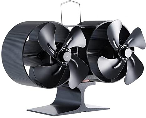 Double Motors Estufa de leña, 8 cuchillas Ventilador de chimenea, silencioso ecológico amable y eficiente aire caliente aire acondicionado Eco Steve Fan for gas / pellet / madera / de madera Estufas f