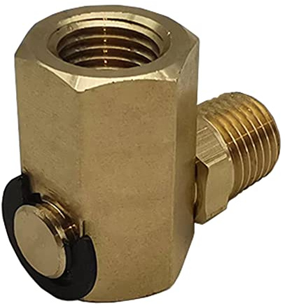 50310 Drehgelenk für Luftschlauchtrommel, 1/4 Zoll FPT x 1/4 Zoll MPT 90 Grad Drehverschraubung, 5/16-18G männlich/weiblich