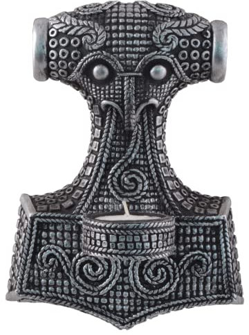Germanischer Teelichthalter Thor's Hammer - an der Wand anzubringen, silberfarben