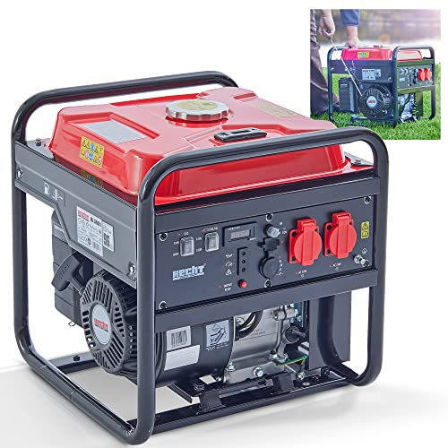 HECHT Inverter 3300 Watt Stromerzeuger Notstromaggregat – 12 Liter Benzin Tank – 8 Stunden Laufzeit – Mobile Notstromversorgung auch für spannungssensible Geräte wie Laptop, Handy, TV und Co.