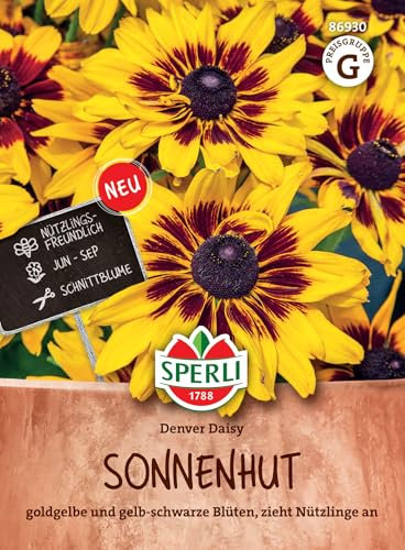 Sperli Sonnenhutsamen Denver Daisy 86930 - goldgelbe und gelb-schwarze Blüten, zieht Nützlinge an - Inhalt für 20 Pflanzen - Blumensamen, Saatgut