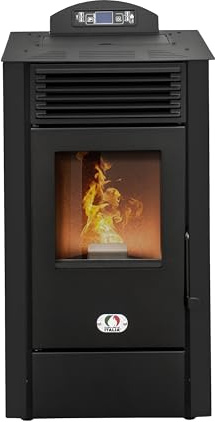 STUFE A PELLET ITALIA California 8 KW WiFi - Stufa ad Aria Ventilata Efficienza 91% Scalda 70m² Autonomia 20H Programmabile 5 Velocità e Potenze Design Compatto Garanzia 24 Mesi Nero
