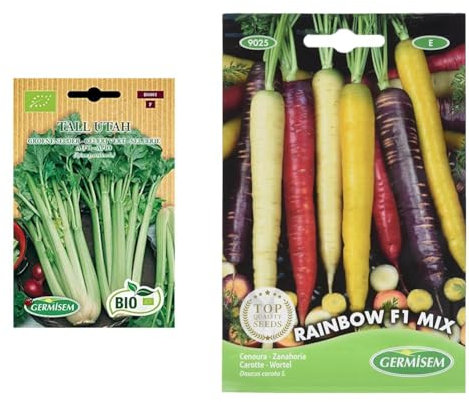 Germisem Bio Graines Céleri vert TALL UTAH & graines Carotte RAINBOW F1 MIX
