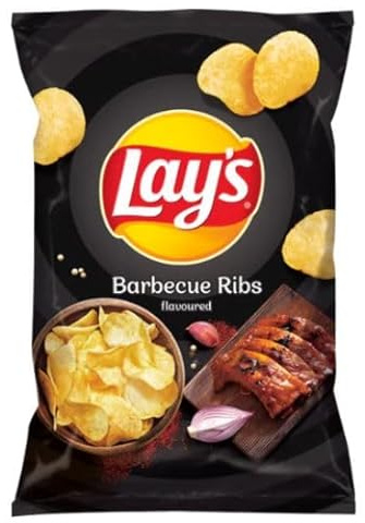 Lay's Barbecue Ribs Flavoured 130g (3 Pack) By Mazovia Brands, 43.33 g (Pack of 3)