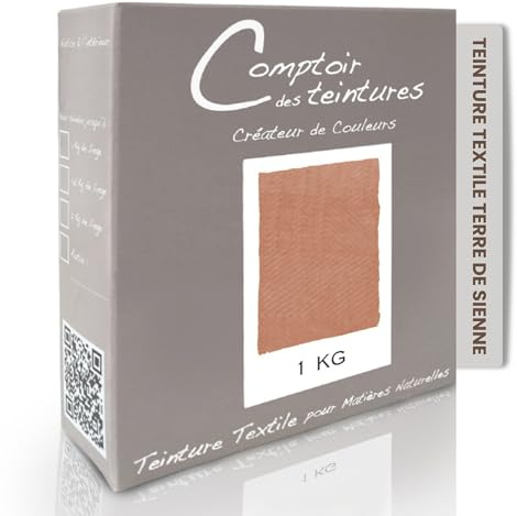 COMPTOIR DES TEINTURES – Teinture Textile – Mélange Terre de Sienne (pour 1kg linge) – Teintures Durables pour Draps, Serviettes et Nappes – Facile à Utiliser en Machine à Laver ou à la Main