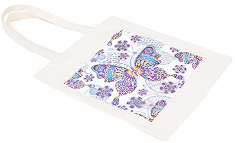 Omquot Gör-det-själv Rhinestones Målarväska med Handtag Verktygsset för Familjetid och Nöje, Stor återanvändbar Diamantmålarväska för Shopping, Resor, Arbete, Skola
