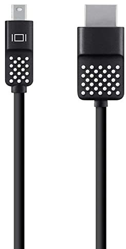 Belkin Mini DisplayPort-/HDMI-Kabel (1,8 m, geeignet für 4K-Auflösung, Macbook Air, Macbook Pro und andere Mini DisplayPort-Geräte) schwarz, F2CD080BT06