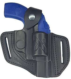 VlaMiTex R1 Leder Holster Revolver J Frame S für Smith & Wesson 31/34 / 36/38 / 43/60 / 351/360 / 442/637 / 638/640 / 642/649 Chiefs Special/Taurus 85/856 Ruger LCR
