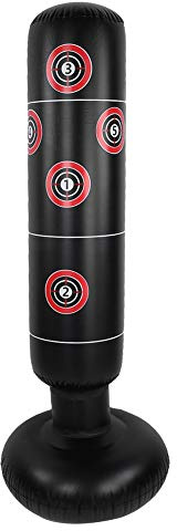 155cm Fitness Boxing Punch Bag, Inflatable Free-Standing Sand Bag Fitness Target Stand Tower Bag Column Sandbag Foot Air Pump(155cm)
