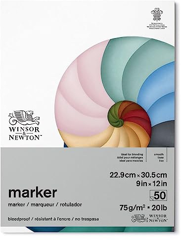 Winsor & Newton Classic Bleedproof Marker Pad, 9 x 12, 50 Sheets, 75 GSM