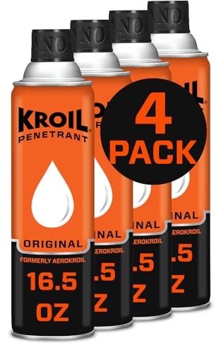 Kroil Aceite penetrante original (AZKS162C4) (aerosol de aerosol, lata de 467.8 g, caja de 4) | Penetrante para pernos oxidados, metal, bisagras, cadenas, piezas móviles, óxido y anticorrosivo
