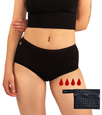 Cool Period Culotte Bio Menstruelle Ultra Absorbante Coton Bio, Incontinence Fuite Urinaire légère Femme, sous-Vêtements de Protection Urinaire, Règles Lavables, Marque Française, Sac étanche Offert