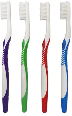 Zahnbürste für Erwachsene, harte, feste Borsten, 4 Stück