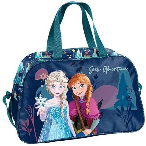 Goldkids Frozen Eiskönigin Handtasche Sporttasche Trainingstasche Schultertasche Tasche Reisetasche Sport Bag inkl. leuchtender Anhänger