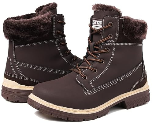 Mujer Botas Invierno Impermeables Botines de Nieve Senderismo Botas Calientes Fur Forro Boots Outdoor Antideslizantes Trekking Zapatos