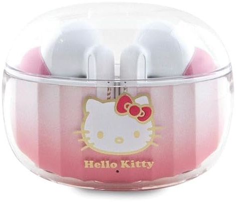 CG MOBILE Hello Kitty HKTWSHDGKEP TWS - Auriculares Bluetooth + estación de acoplamiento con logotipo de galvanoplastia degradado rosa