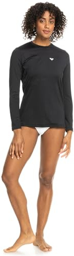 Roxy Women's Long Sleeve Loose Fit Rashguard UPF 50+ Quick-Dry Recycled Swim Shirt, Anthracite, XX-Large