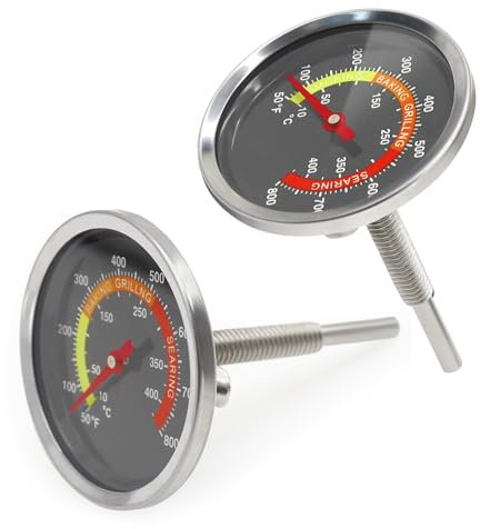 Dial Face - Termometro per barbecue da 6 cm, con indicatore di temperatura e termostato accurato per bollitore Weber, affumicatore, barbecue Kamado, Outback, Charbroil, Pit Boss, barbecue in ceramica