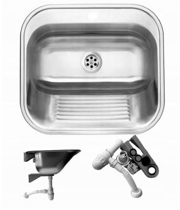 Fregadero de acero inoxidable para jardín, garaje, sótano, lavadero, taller, lavandería