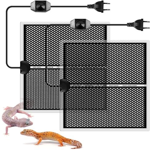 Vegena Heizmatte Terrarium 2 Stück, Terrarium Heizmatte 14W, Wärmematte Terrarium mit Temperaturregelung, Terrarium Heizung für Reptilien Schildkröte Schlangen Spinnen Raupen Eidechsen Geckos