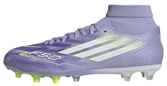 adidas Damen F50 SPARKFUSION League W Mid Firm Artificial Ground Football Boots Fußballschuhe, Violet Tone/Lucid Lemon/Purple Rush, 40 EU