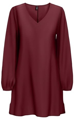 ONLY Mujer Onlnova Life Elite L/S Lucca Dress Cabernet, XL, Rojo Oscuro, XL