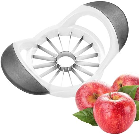 16 colonne – 17 x 10 cm affettatrice per frutta mela, affettatrice per mela, fette in acciaio, fette di mela, snocciolatore di mela e taglierina, facile sventuramento,