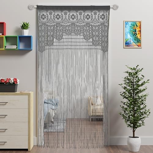 Atsweetlife Tenda a fili in pizzo per porte, tende bohémien, finestre, pareti, armadi, camera da letto, cucina, hippie, pannelli da appendere in stile bohémien, divisorio per ragazze e bambini (1