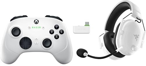 Razer Wolverine V3 Pro + BlackShark V2 Pro (Xbox) - (HyperSpeed Wireless, Mecha Tactile Action Buttons, Anti-drift Hall Effect analog thumbstic sticks, haptic vibrations) Blanc
