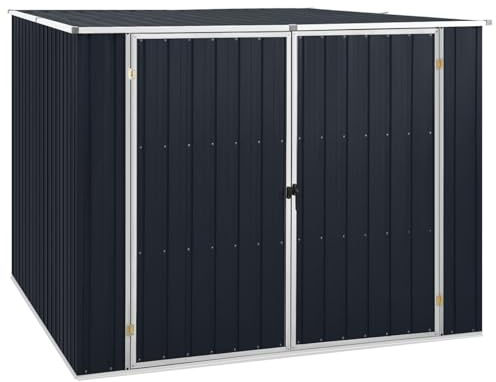 Verktygshus antracit 195 x 198 x 159 cm galvaniserat stål metall apparathus perfekt som trädgårdsskåp utrustningsskjul motorcykelskydd