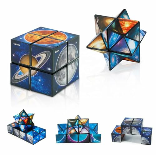 3D Puzzle Cube, 2 en 1 Cube Magique Étoile, Magic Star Cube, Cube 3D Infini, Cube Transformant Jouet Anti-Stress, Cube de Vitesse pour Enfants et Adultes Jeu D'entraînement Cérébral