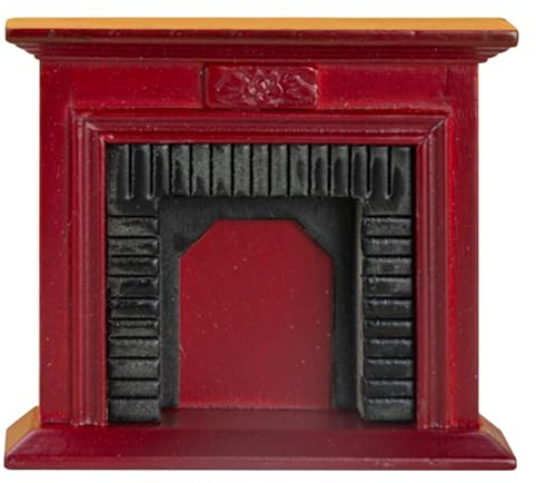 Odoukey 1 Paquet de cheminée de Maison poupée, Simulation à échelle 1/12, Bricolage, cheminée Miniature Vintage, Meubles décoratifs Maison poupée, décor en Bois