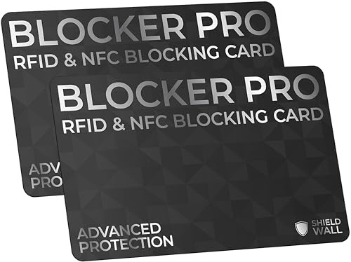 RFID & NFC Blocking Cards - Triple Blocking Technology (2 pack, Black)