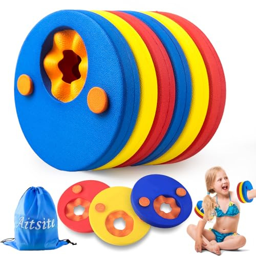 Aitsite 6 fasce da braccio per bambini, dischi galleggianti in EVA, dischi galleggianti per piscina per bambini, fasce in schiuma per bambini da 2 a 6 anni