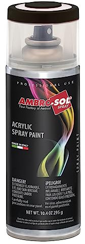 AMBRO-SOL - Pintura acrílica en spray, color Negro Mate, RAL 9005, resultado profesional en múltiples superficies, exteriores e interiores, 400 ml