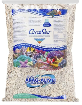 Carib Sea Arag-Alive Fiji Pink Sand - 20 lbs – Natural Aragonite Substrate for Marine & Reef Tanks – Supports Coral Growth & Enhances Tank Stability