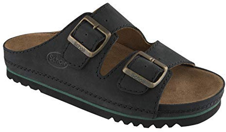 Scholl unisex vuxna sandaler med öppen tå, Svart, 12