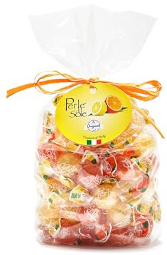 Perle di Sole – Mix Caramelle al Limone e all’Arancia con Aromi Naturali, 500 g. – Gusto Fresco e Solare degli Agrumi Italiani – Dolcezza Mediterranea, Senza Glutine, Made in Italy