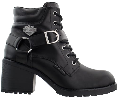 Harley-Davidson Women's Howell 5 Lace Leather Motorcycle Casual Boot Motorcycle Boot, Black, 7