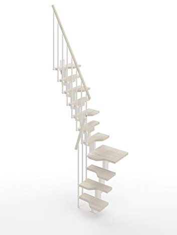 Scala 2 Rampe ad L Salva-spazio alla Marinara Mister Step Mini 11 Gradini - Altezza tra i Piani 241-285 cm. (Sbiancato, ACCIAIO BIANCO)