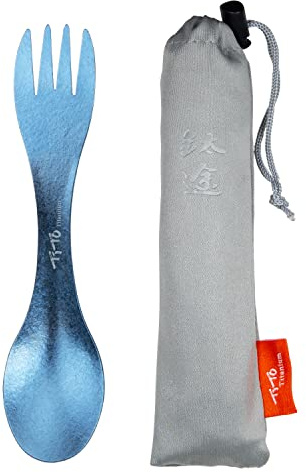 TiTo Titanium 1 Set of 1 Piece Bright Blue Multipurpose Flatware Spork and Spoon