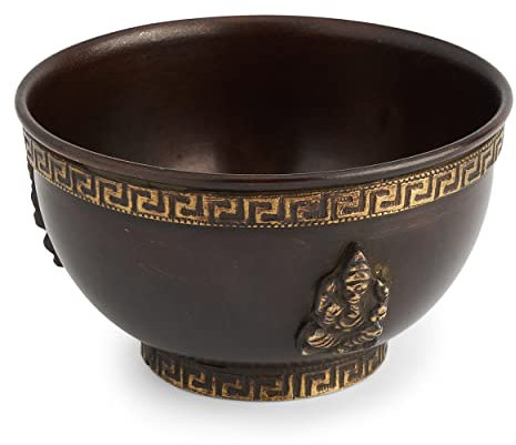 NKlaus Ø9cm Ganesha Cuenco de Incienso de Cobre Cuenco de Agua bendita 39137