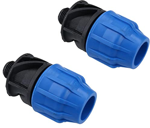 25mm x 1/2 MDPE Male Adapter Compression Coupling Fitting Water Pipe 2PK