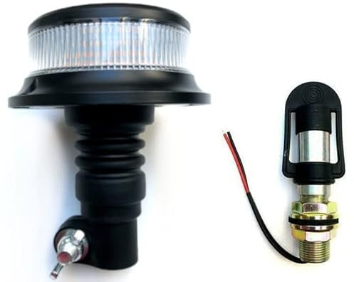 MelTruck® Orange weiß 18 LED Rundumleuchte Warnlicht 12/24V E9 3x Blitzmuster ECE R65 R10 (Aufsteckror I)