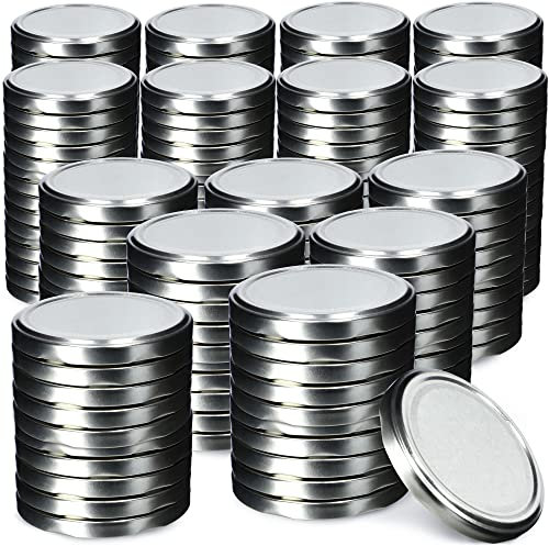 KADAX Schraubdeckel fi82 mm, Twist-Off-Deckel Set aus Metall, Ersatzdeckel für Einmachgläser, Deckel mit 6 Einrastzähnen für Sturzgläser und Einmachgläser (Silber, 200 Stück)