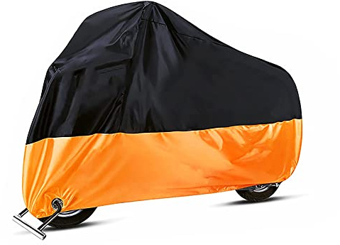 Tiardey Universal Outdoor Waterproof Motorbike Cover UV Scratch Heat-Resistant Protection Size M - Orange&Black