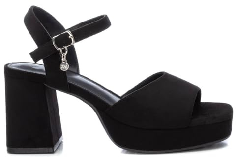 XTI - Sandalia Mujer Negro - Calzado Cómodo y Versátil - Moda casual - Modelo 14147101 (Talla 38)