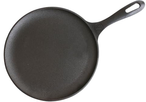 VICTORIA Plancha Cocina Inducción Comal Hierro Fundido Esmaltado para Pizza, Tortillas 26,6cm, Fuego, Barbacoa, Horno, Vitrocerámica, Gas, Sartén Libre de Tóxicos sin PTFE