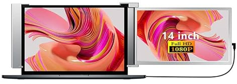 Lipa S14 14 inch portable monitor - additional screen laptop - portable screen - HDR - full HD with 60 Hz - USB C and HDMI - for laptops between 14 and 17 inches - can also be used individually