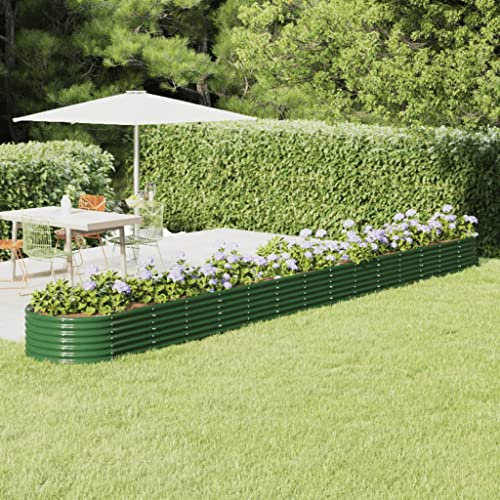 puraday Jardinière surélevée pour jardin 620 x 80 x 36 cm - Jardinière pour terrasse - Jardinière pour légumes - Spirale d'herbes XXL - Jardinière surélevée en métal - Jardinière surélevée en acier -